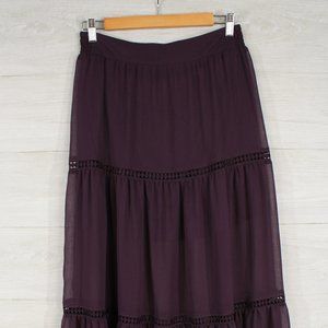 SOLD OUT!!   Express High Waisted chiffon Tiered Maxi Skirt